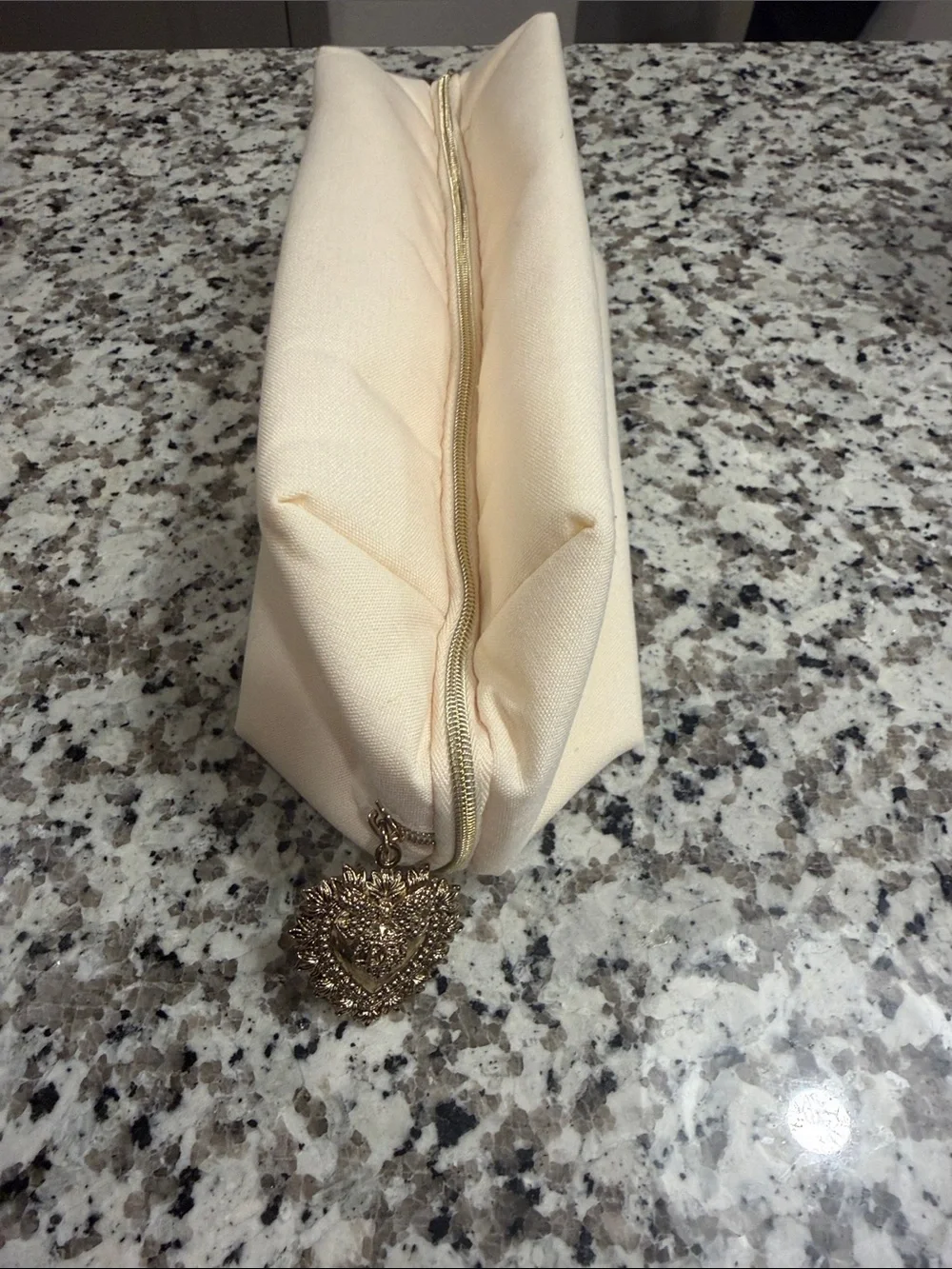 Dolce & Gabbana Devotion Cosmetic Pouch in Cream two way zipper